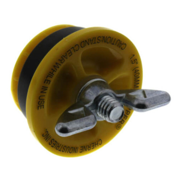 Cherne 270210 Test Plug (Yellow, Rubber, ABS, 1-1/2in, 17PSI, 1.65in)