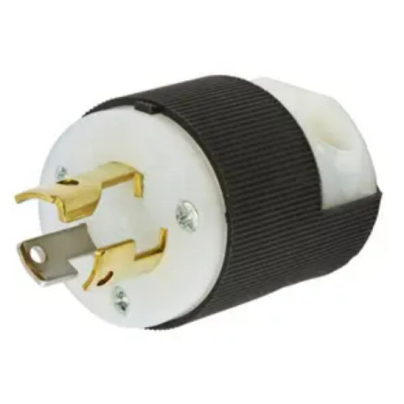 Hubbell Wiring Device-Kellems HBL4720C Locking Plug (Black, White, 125v, 15A, 2P, 3W)
