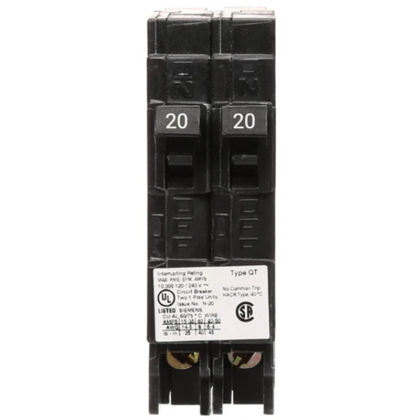 Siemens Q2020 Circuit Breaker (120v, 20A, 1P)