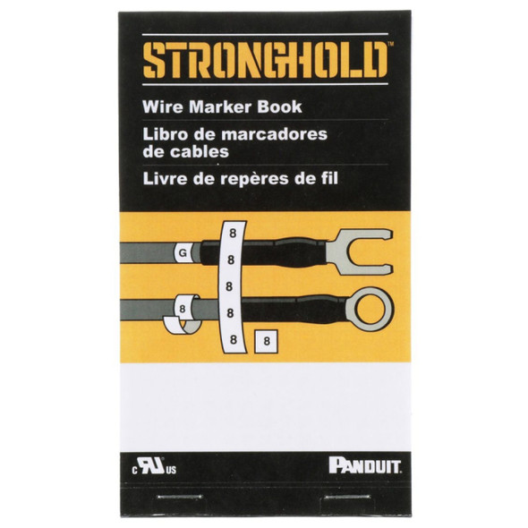Panduit PCMB-1 Pre-Printed Wire Marker Book (Black, White, Vinyl Cloth, 1.38in x 0.22in)