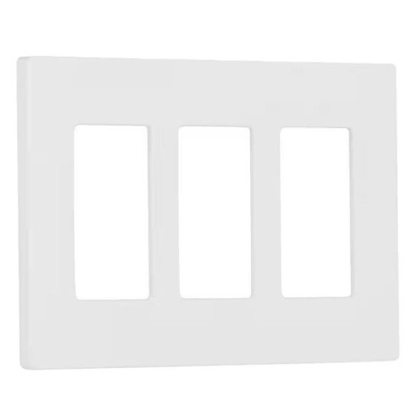 Lutron Electronics CW-3-WH Wall Plate (White, Plastic, Gangs: 3)