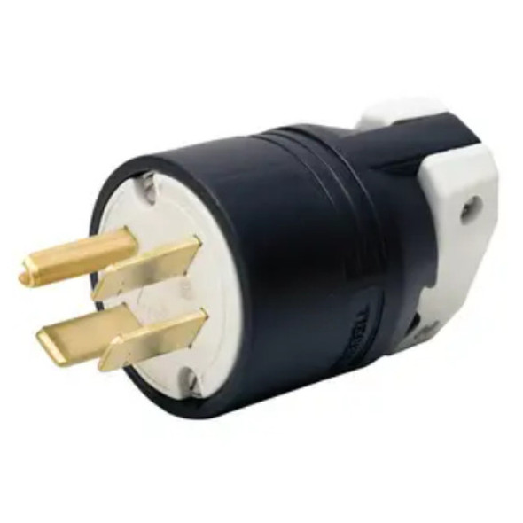 Hubbell Wiring Device-Kellems HBL8451C Straight Blade Plug (Black, 250VAC, 50A, 3P, 4W)