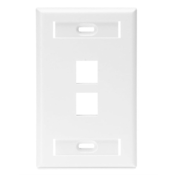 Leviton 42080-2WS Wall Plate (White, High-Impact Plastic, Gangs: 1)