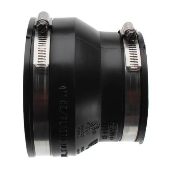 Fernco 1056-43 Coupling (Black, PVC, 4 x 3in, 4.3PSI, 140°F)