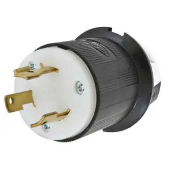 Hubbell Wiring Device-Kellems HBL2641 Locking Plug (Black, White, 480VAC, 30A, 2P, 3W)