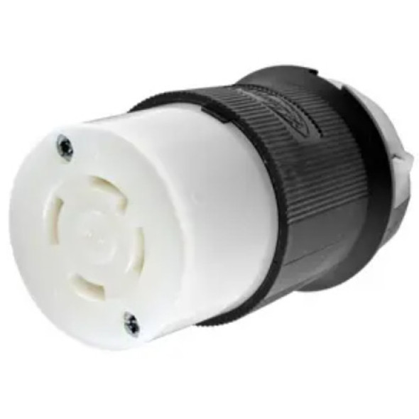 Hubbell Wiring Device-Kellems HBL2713 Locking Connector (Black, White, 125/250VAC, 30A, 3P, 4W)