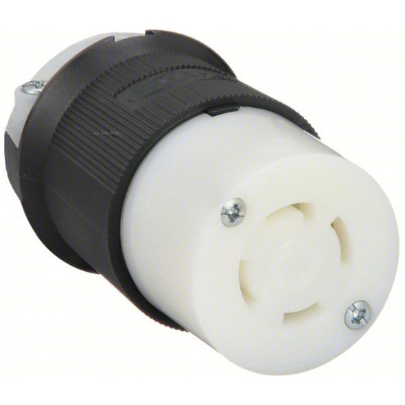 Hubbell Wiring Device-Kellems HBL2713 Locking Connector (Black, White, 125/250VAC, 30A, 3P, 4W)