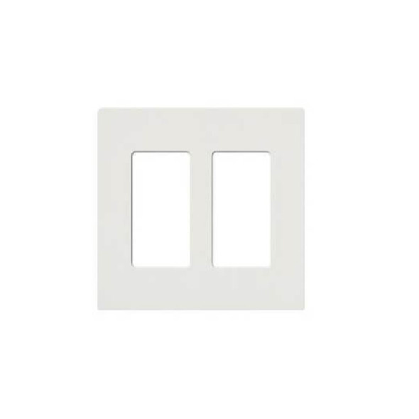 Lutron Electronics CW-2-WH Wall Plate (White, Plastic, Gangs: 2)