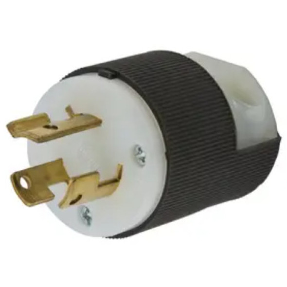 Hubbell Wiring Device-Kellems HBL4570C Locking Plug (Black, White, 250v, 15A, 2P, 3W)