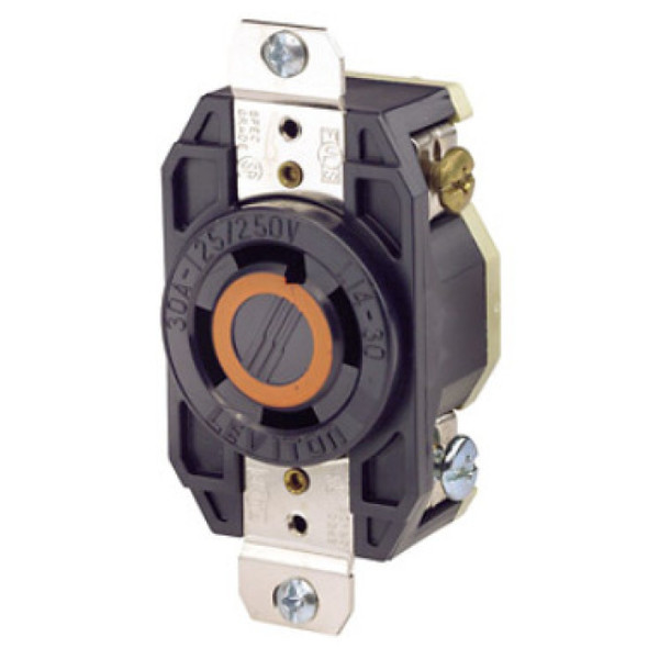 Leviton 2710 Locking Receptacle (Black, 125/250VAC, 30A, 3P, 4W)