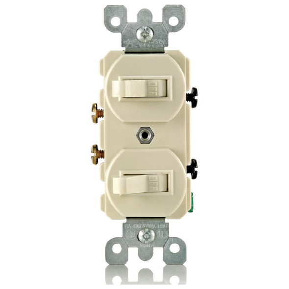 Leviton 5224-2I Combo Switch (Ivory, 120/277VAC, 15A, 1P)