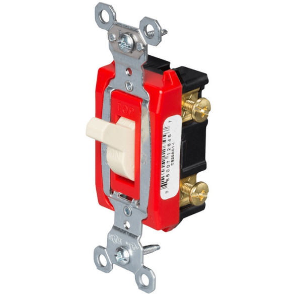 Pass & Seymour CS20AC1I Toggle Switch (Ivory, 120/277v, 20A, 1P)