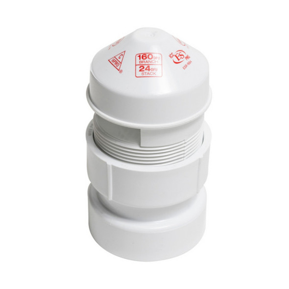 Oatey 39016 Air Admittance Valve (White, PVC, 1-1/2", 2", 1-1/2" x 2"in)