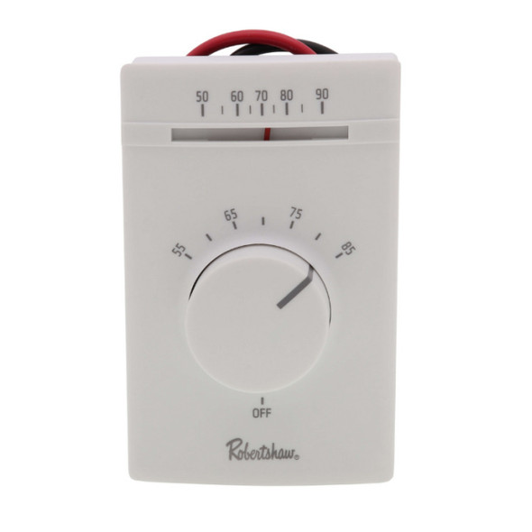 Robertshaw 802 Thermostat (White, 120/240/277v, 50 to 90°F)