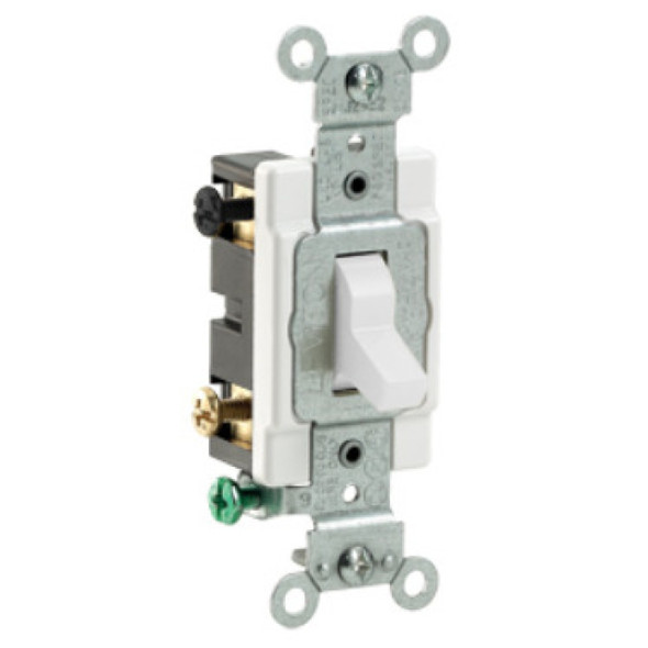 Leviton CS420-2W Toggle Switch (White, 120/277VAC, 20A)