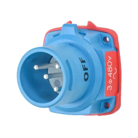 Meltric 63-18043 Plug (Blue, 480VAC, 20A, 3P, 4W)
