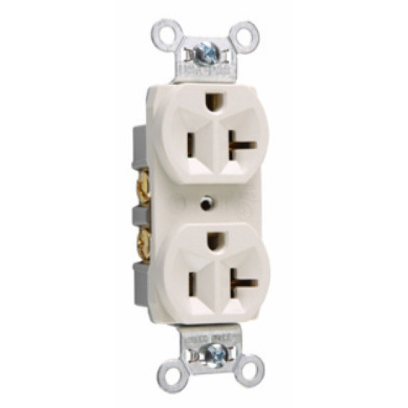 Pass & Seymour CR20LA Duplex Receptacle (Light Almond, 125v, 20A, 2P, 3W)