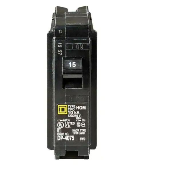 Square D HOM115 Circuit Breaker (120 to 240v, 15A, 1P)