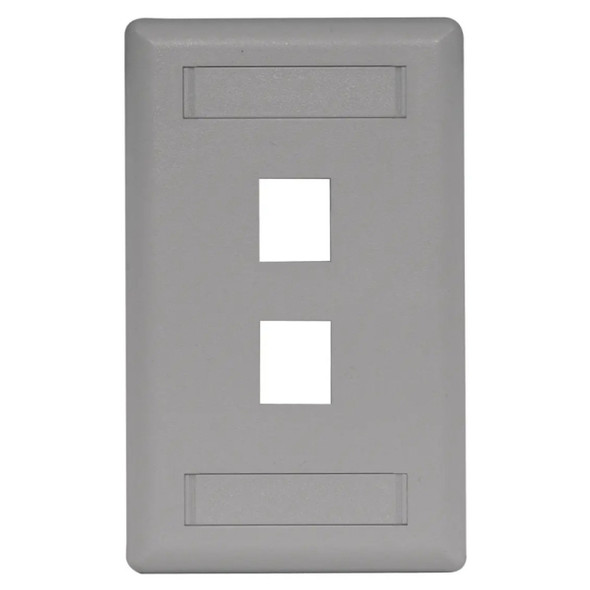 Hubbell Premise Wiring IFP12GY Wall Plate (Gray, High-Impact Thermoplastic (UL 94V-0), Gangs: 1)