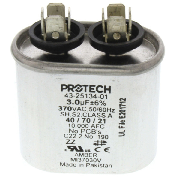 Rheem 43-25134-01 Capacitor (370v, Oval, 3MFD)