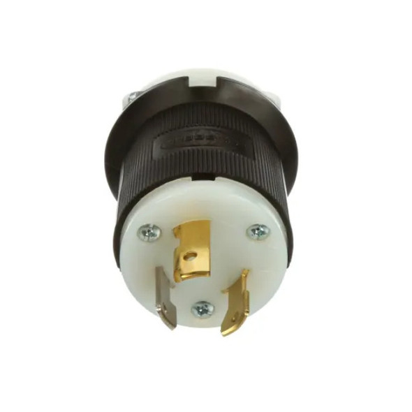 Hubbell Wiring Device-Kellems HBL2611 Locking Plug (Black and White, 125v, 30A, 2P, 3W)