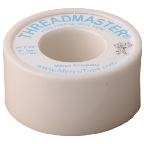 DiversiTech 6-735 Thread Seal Tape (White, PTFE, 2000PSI, 520in x 3/4in)