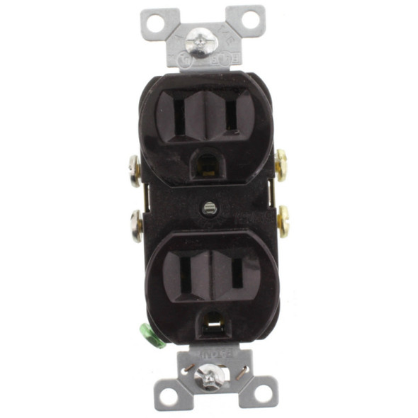 Devco ED270 Duplex Receptacle (Brown, 125v, 15A, 2P, 3W)