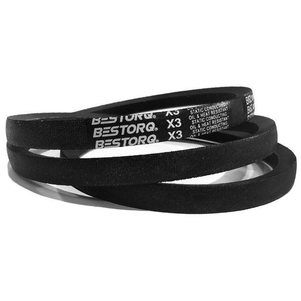 Bestorq 3L180 V-Belt (Black, Rubber, 18in x 0.38in)