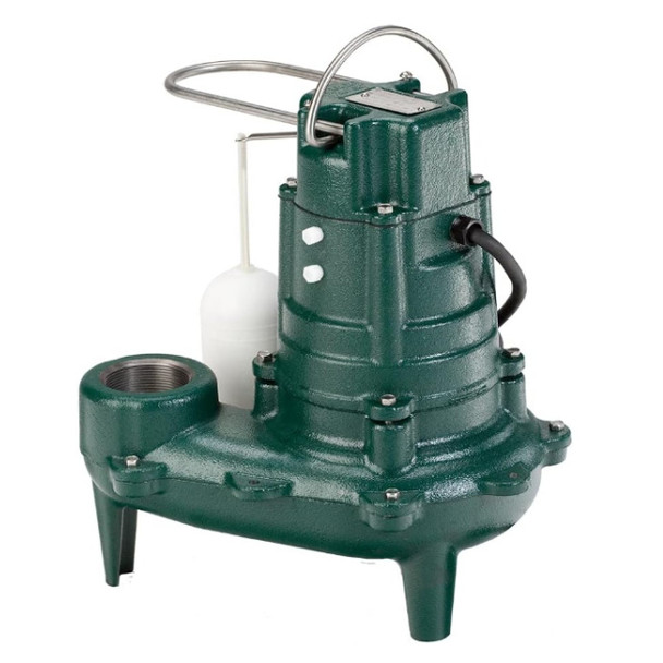 Zoeller 267-0001; M267 Sewage Pump (Green, 115v, 1.5, 9.4A, 1/2hp, 128GPM)