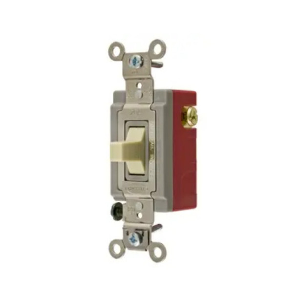 Hubbell Wiring Device-Kellems HBL1557I Toggle Switch (Ivory, 120 to 277VAC, 20A, 1P)