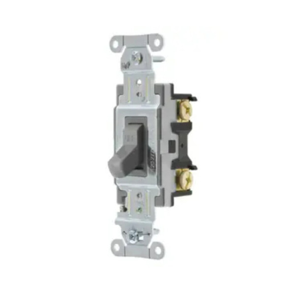 Hubbell Wiring Device-Kellems CS120GY Toggle Switch (Gray, 120/277VAC, 20A, 1P)