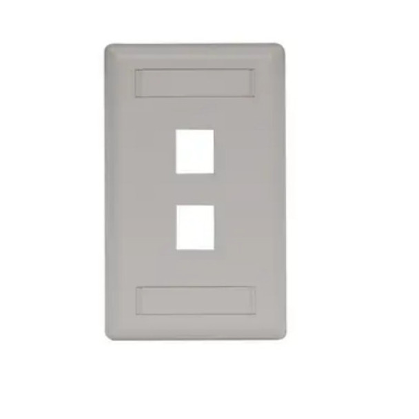Hubbell Premise Wiring IFP12OW Wall Plate (Light Almond/Office White, High-Impact Thermoplastic (UL 94V-0), Gangs: 1)