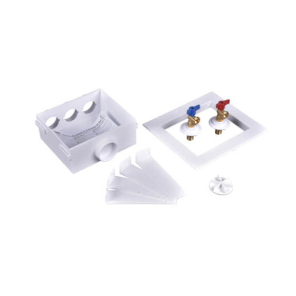 Oatey 38530 Washing Machine Outlet Box (White, 1/4in)