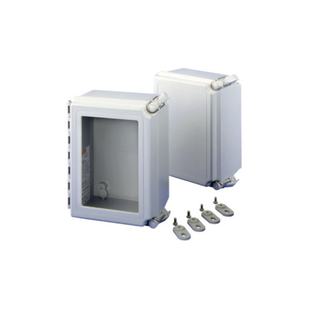 Hoffman Enclosures A16148CHSCFG Enclosure (Light Gray, Fiberglass, 10.5lbs, 16 x 14 x 8in)