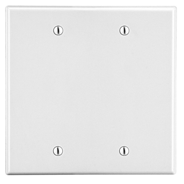 Hubbell Wiring Device-Kellems P23W Wall Plate (White, Polycarbonate thermoplastic, Gangs: 2)