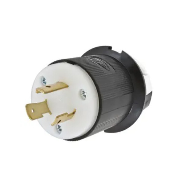 Hubbell Wiring Device-Kellems HBL2321 Locking Plug (Black, White, 250v, 20A, 2P, 3W)