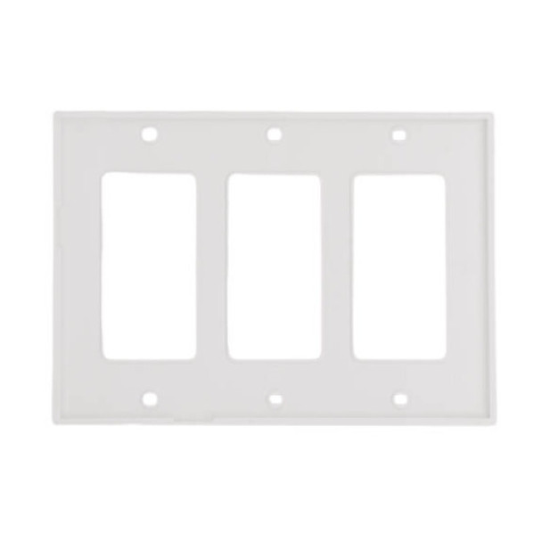 Leviton 80411-NW Wall Plate (White, Nylon, Gangs: 3)