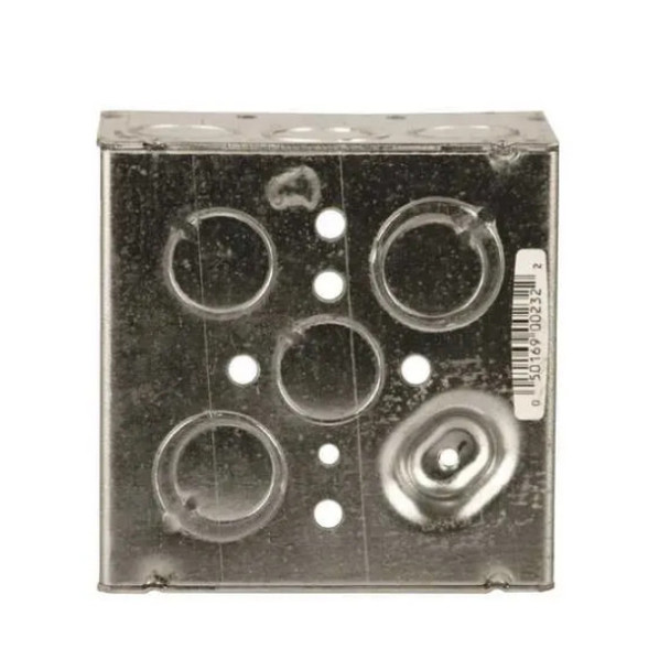Raco 232 Electrical Box (Silver, Steel, 4 x 4 x 2.12in)