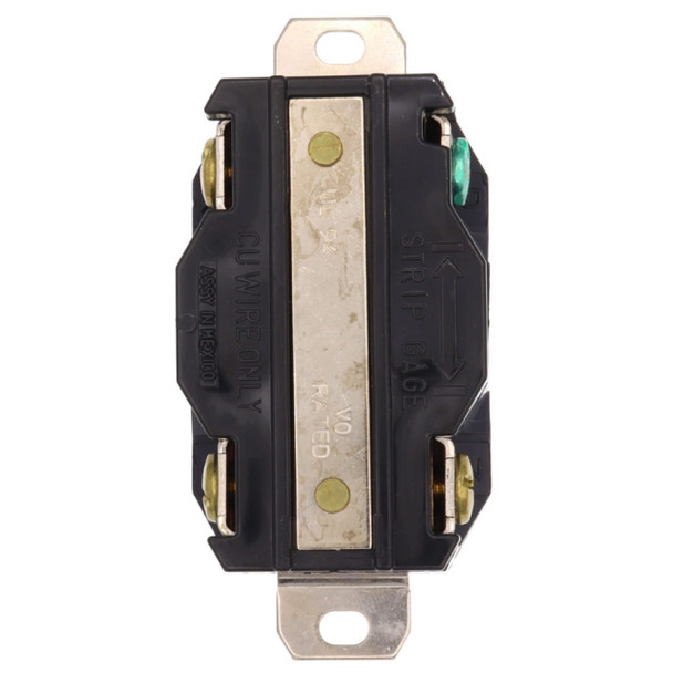 Leviton 2730 Locking Receptacle (Black, 480VAC, 30A, 3P, 4W)