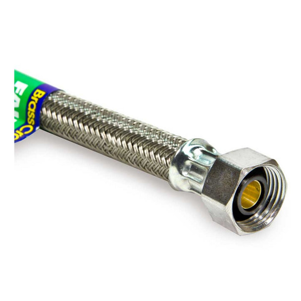 BrassCraft B1-20A F Faucet Connector (Silver, Lead Free, 3/8 x 1/2in, 20in)
