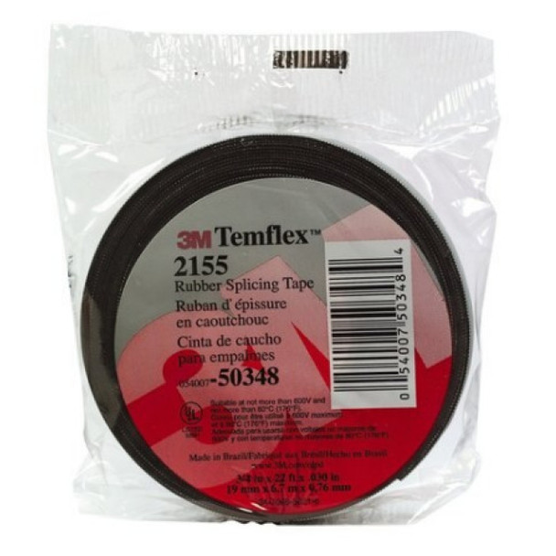 Temflex 2155-3/4X22FT; 7000089970 Splicing Tape (Black, Rubber, 22ft x 3/4in)