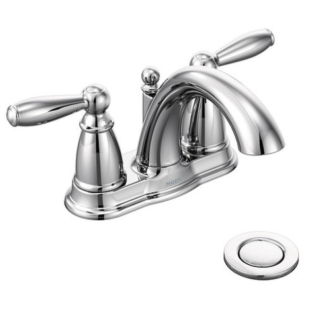 Moen 6610 Bathroom Faucet (Metal, Chrome, 1.2GPM)