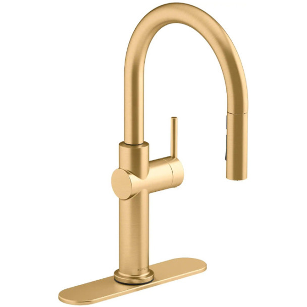 Kohler K-22972-2MB Kitchen Faucet (Metal, Vibrant Brushed Modern Brass, 1.5GPM)