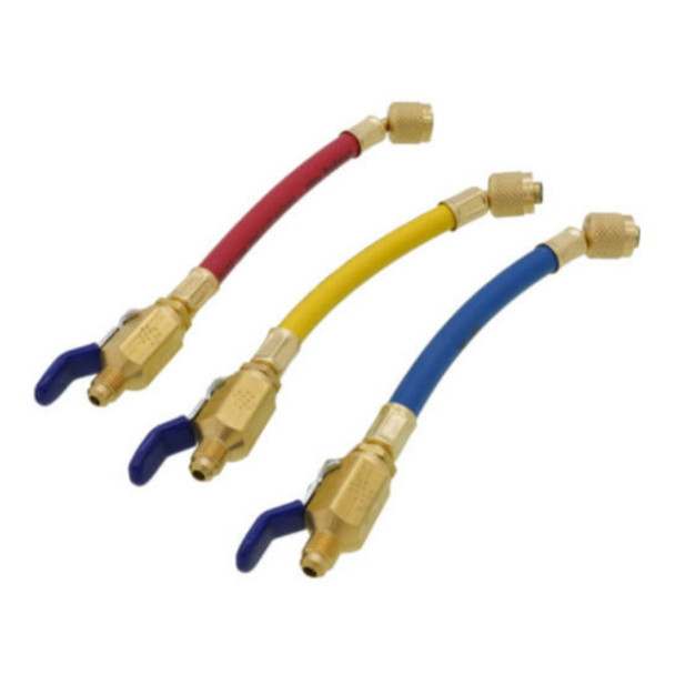 Yellow Jacket 25980 Adapter (Brass, Plastic, Rubber, Blue, Red, Yellow, 1/4in, 9in) [3 Count]