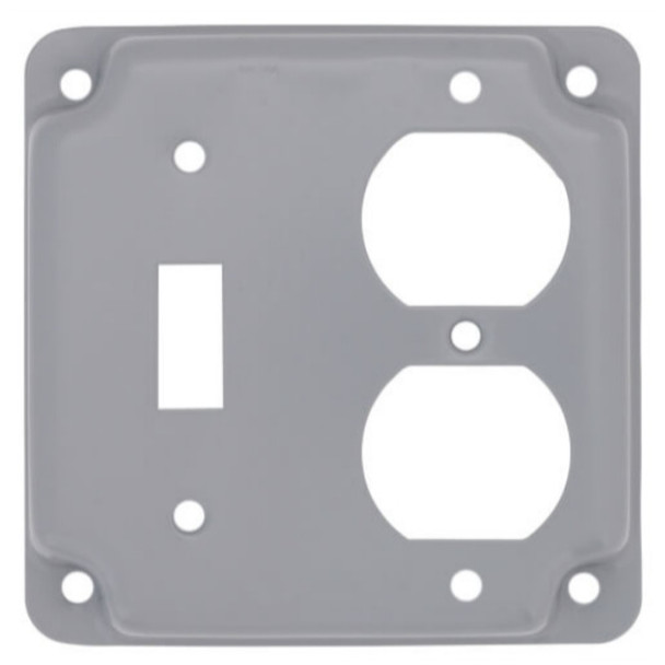 Devco PI368 Wall Plate (Silver, Baked Cadilite Steel, Gangs: 2)