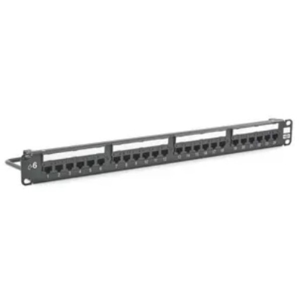 Hubbell Premise Wiring HP624 Patch Panel (Black, Steel, 19 x 1.75in)