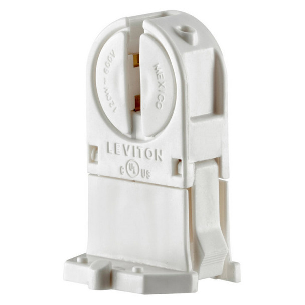 Leviton 13654-TWP Lampholder (White, 600v, 120W, Linear, Miniature Bi-Pin)