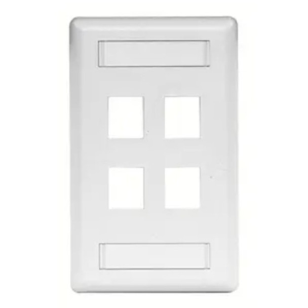 Hubbell Premise Wiring IFP14W Wall Plate (White, High-Impact Thermoplastic (UL 94V-0), Gangs: 1)