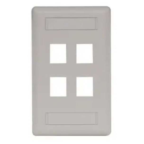 Hubbell Premise Wiring IFP14OW Wall Plate (Light Almond/Office White, High-Impact Thermoplastic (UL 94V-0), Gangs: 1)