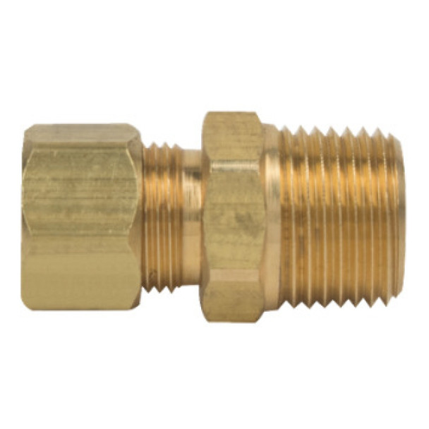 BrassCraft 68-6-6X Adapter (Brass, Rough, 3/8in, Lead Free, 200PSI, 250°F)